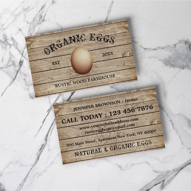 Eier Vintag Rustikale Landwirtschaft Retrobraun Visitenkarte (Egg Vintage Rustic Farm retro brown Business Card)