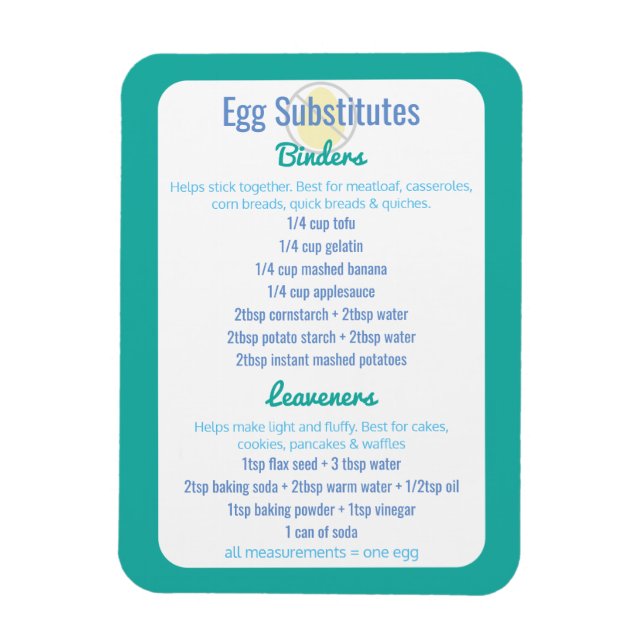 Eieralternativen Bezugsproteine für Eiersubstitute Magnet (Vertikal)