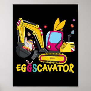 Eierbagger Frohe Ostern Lustiger Bagger Jagd E Poster