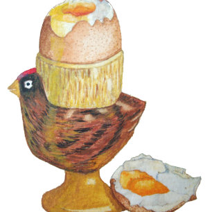 Eierbecher und Hühnereier mit gelbem Schwulenjoch T-Shirt