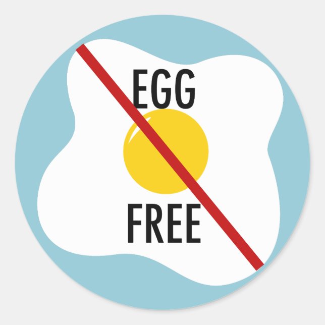 Eierfreie Lebensmittelallergie Runder Aufkleber (Vorderseite)