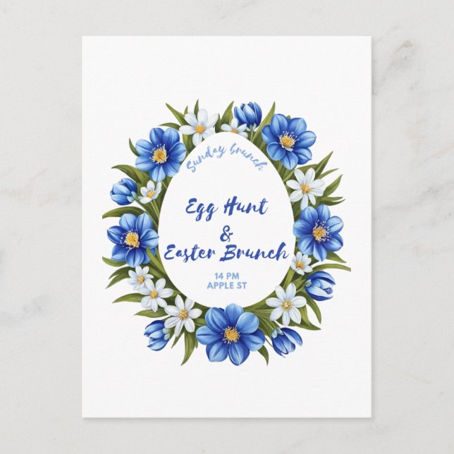 Eierjagd, Osterbrunch Postkarte (Vorderseite)