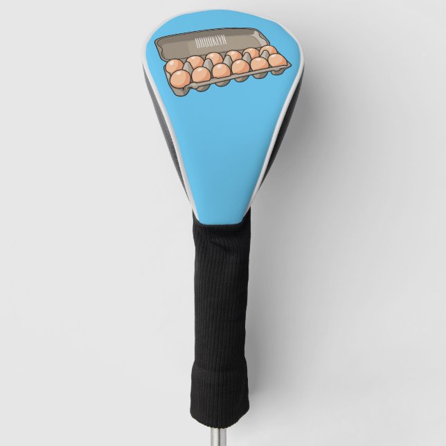 Eierkarton-Cartoon Golf Headcover (Vorderseite)