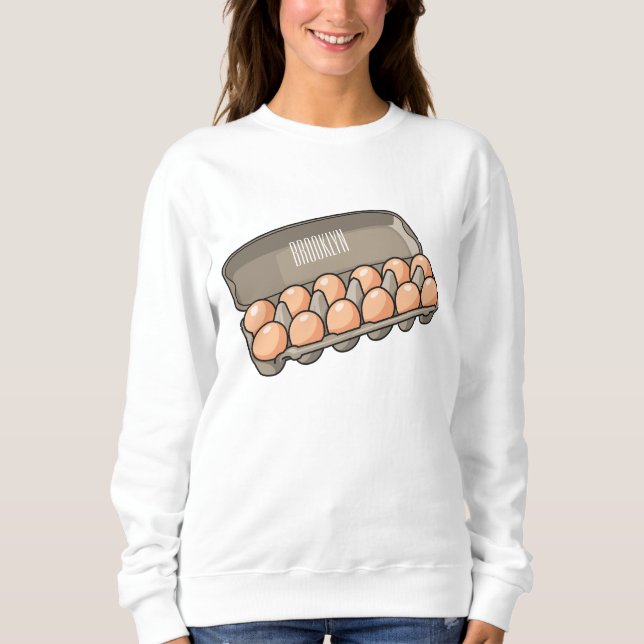 Eierkarton-Cartoon Sweatshirt (Vorderseite)