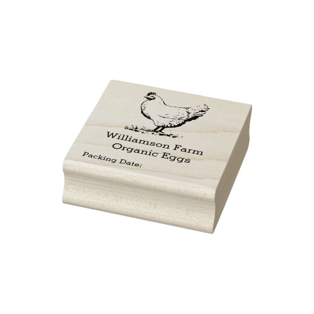 Eierkarton Etikett Bio Hühnereier Gummistempel (Stempel)