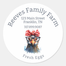 Eierkarton Funny Chicken Round Label Aufkleber