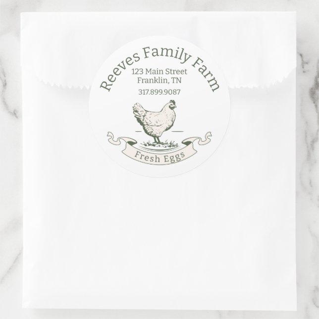 Eierkarton, Rundkleber Runder Aufkleber (Tasche)