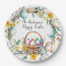 Eierkorb mit dekorativen Eiern I Blumenoster