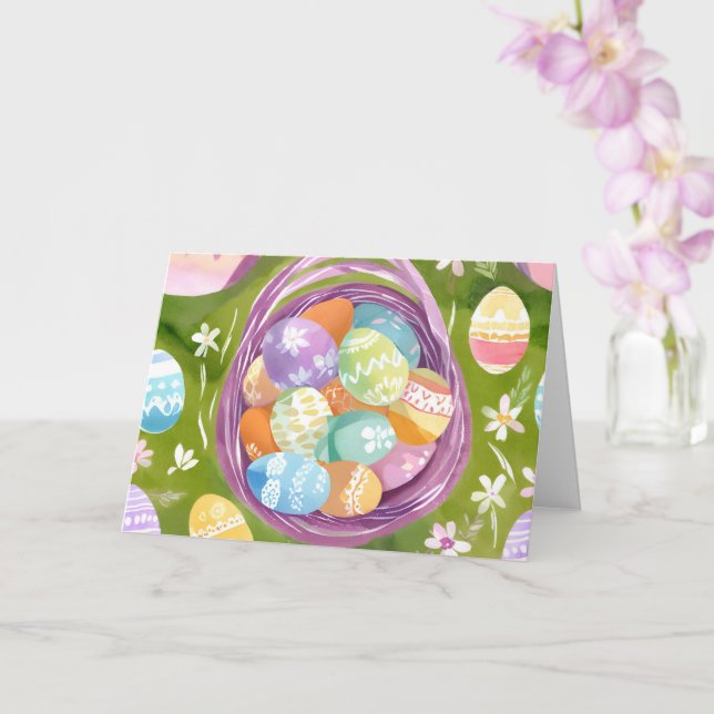 Eierkörbchen | Frühlingspastel Karte (Orchidee)