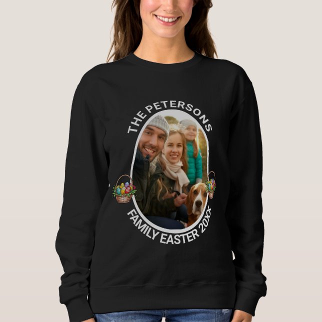 Eierkörbe für personalisierte Osterfamilien - Foto Sweatshirt (Vorderseite)