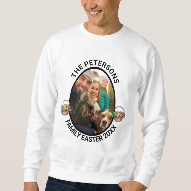 Eierkörbe für personalisierte Osterfamilien - Foto Sweatshirt (Vorderseite)