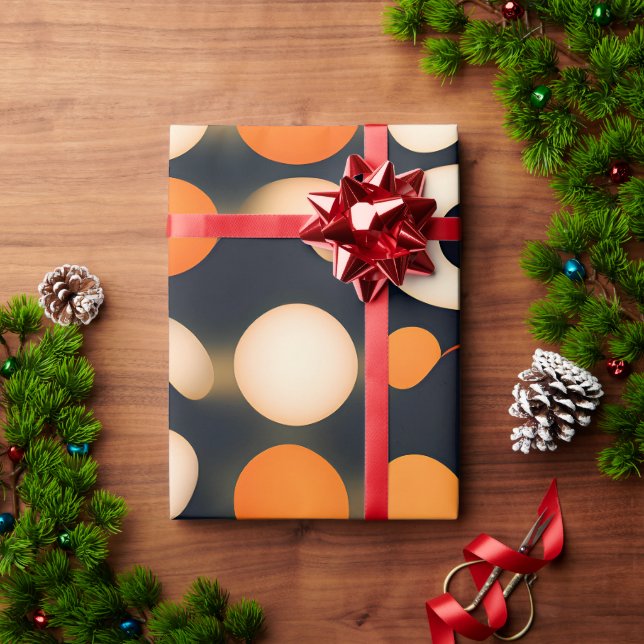 Eierkreise Orange Abstrakte Muster Geschenkpapier (Feiertagsgeschenk)