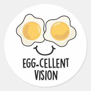 Eierkuchen Vision Funny Egg Pun Runder Aufkleber