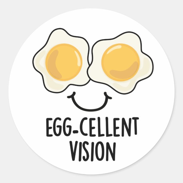 Eierkuchen Vision Funny Egg Pun Runder Aufkleber (Vorderseite)