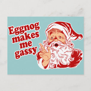 Eierpunsch macht den Weihnachtsmann gasförmig Feiertagspostkarte