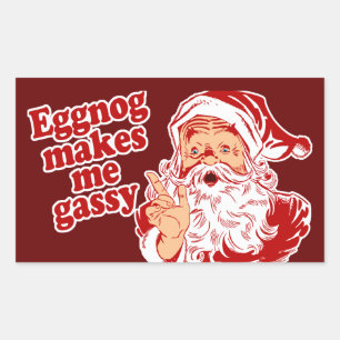 Eierpunsch Macht Den Weihnachtsmann Gasig Rechteckiger Aufkleber