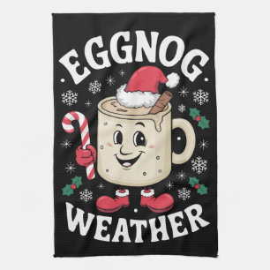 Eierpunsch-Wetter Weihnachten Retro-Weihnachten Geschirrtuch