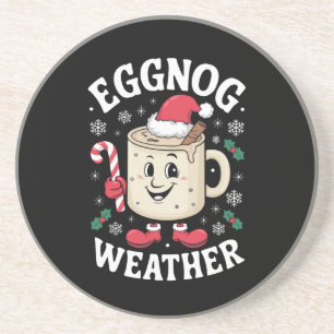 Eierpunsch-Wetter Weihnachten Retro-Weihnachten Getränkeuntersetzer