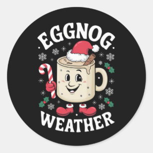 Eierpunsch-Wetter Weihnachten Retro-Weihnachten Runder Aufkleber