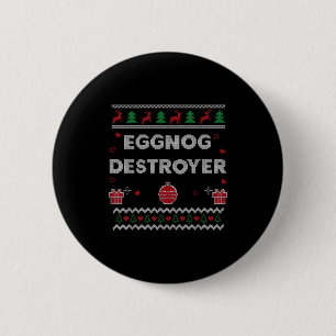 Eierpunschliebhaber Lustiges Hässliches Weihnachts Button