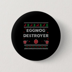 Eierpunschliebhaber Lustiges Hässliches Weihnachts Button