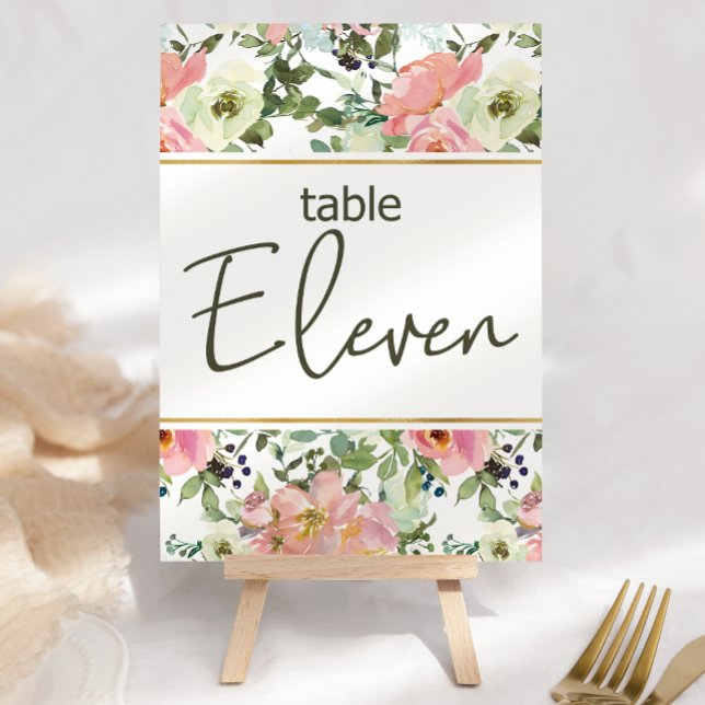 Eierschalen-Rosa-Blush-Blumen-Hochzeitstisch-Numme Tischnummer (Von Creator hochgeladen)
