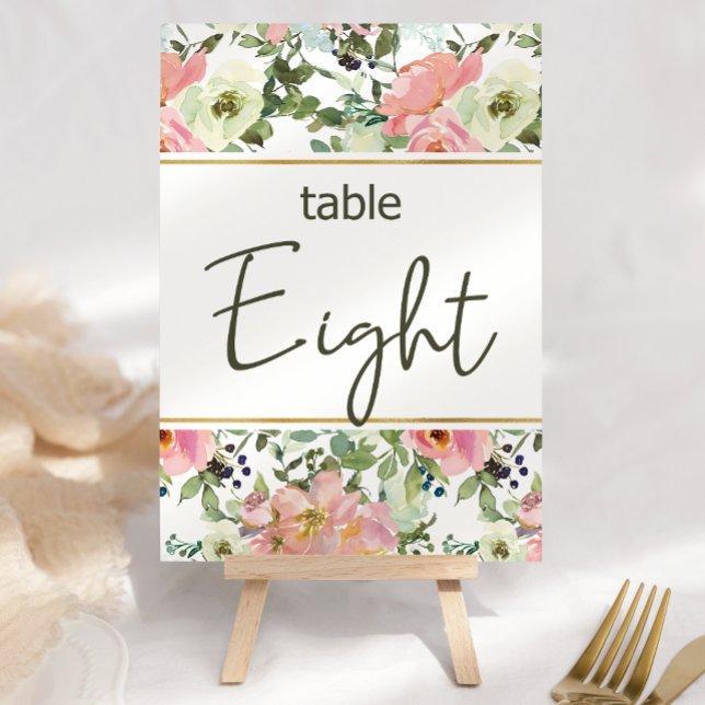 Eierschalen-Rosa-Blush-Blumen-Hochzeitstisch-Numme Tischnummer (Von Creator hochgeladen)