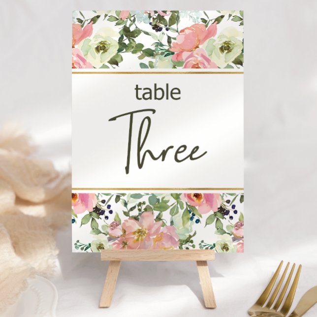 Eierschalen-Rosa-Blush-Blumen-Hochzeitstisch-Numme Tischnummer (Von Creator hochgeladen)