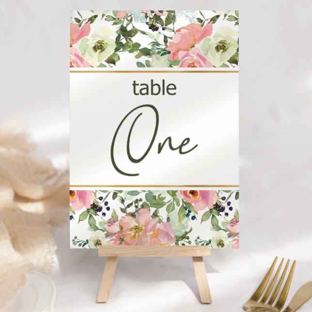 Eierschalen-Rosa-Blush-Blumen-Hochzeitstisch-Numme Tischnummer (Von Creator hochgeladen)