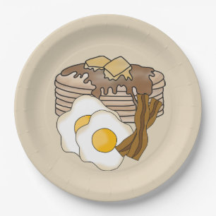 Eierspeisen und Frühstücksspeck Party Pappteller