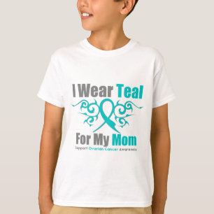 Eierstockkrebs-aquamarine Stammes- Band-Mamma T-Shirt