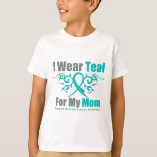 Eierstockkrebs-aquamarine Stammes- Band-Mamma T-Shirt