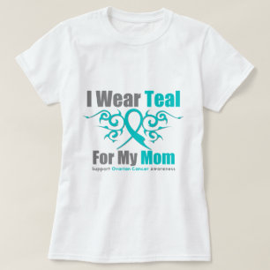 Eierstockkrebs-aquamarine Stammes- Band-Mamma T-Shirt