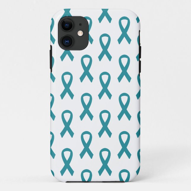 Eierstockkrebs-aquamariner Band-Telefon-Kasten Case-Mate iPhone Hülle (Rückseite)