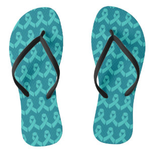 Eierstockkrebs-aquamarines Band drehen Reinfälle Flip Flops