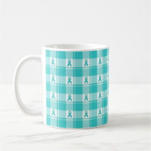 Eierstockkrebs-Bewusstseins-Plaid-Becher, Türkises