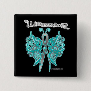 Eierstockkrebs-Kriegerceltic-Schmetterling Button