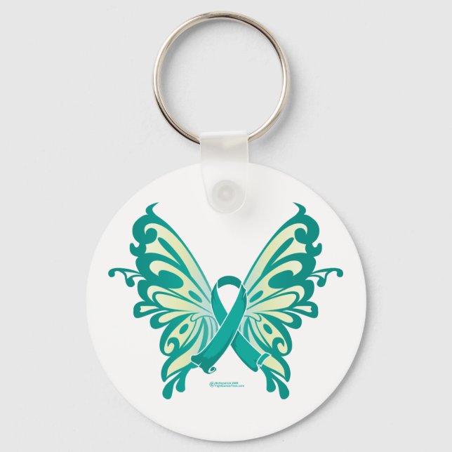 Eierstockkrebs-Schmetterling Schlüsselanhänger (Vorderseite)