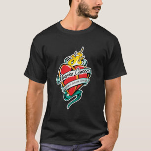 Eierstockkrebs-Tätowierungs-Herz T-Shirt