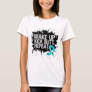 Eierstockkrebs wachen Tritt-Hintern-Wiederholung T-Shirt