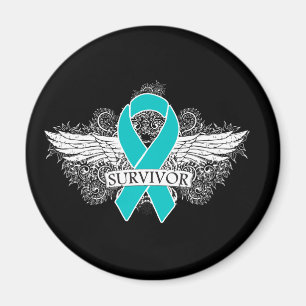 Eierstockkrebs Winged ÜBERLEBENDER Band Magnet