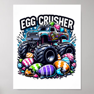 Eierzerstörer Ostertag Monster Truck Kinder Kleink Poster