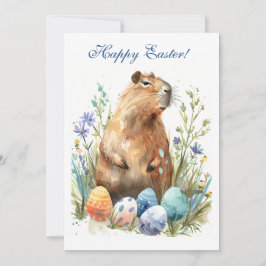 Eierzipfen Osterkapybara: Quirky & farbenfroh Feiertagskarte
