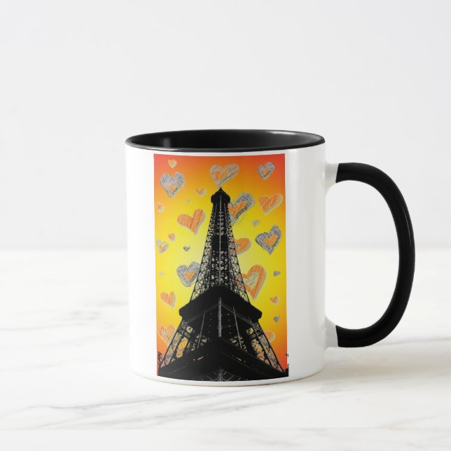 Eifel Tower Hearts Tasse (Rechts)