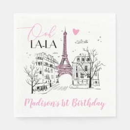 Eifel Tower Paris Pariser Happy Birthday any Age Serviette