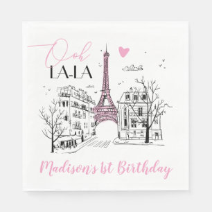 Eifel Tower Paris Pariser Happy Birthday any Age Serviette