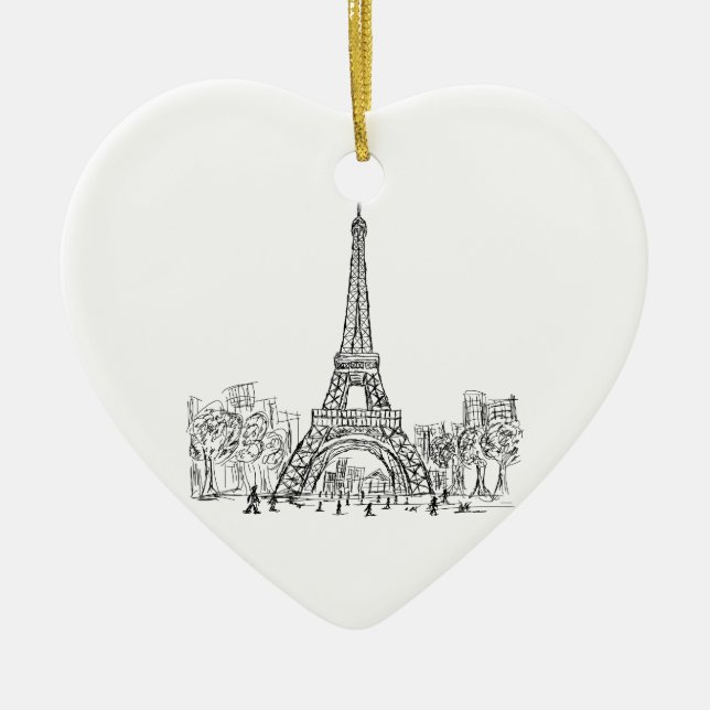 Eifel Turm Paris Keramikornament (Vorne)