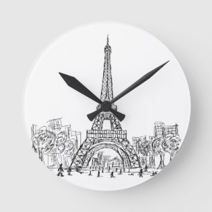 Eifel Turm Paris Runde Wanduhr
