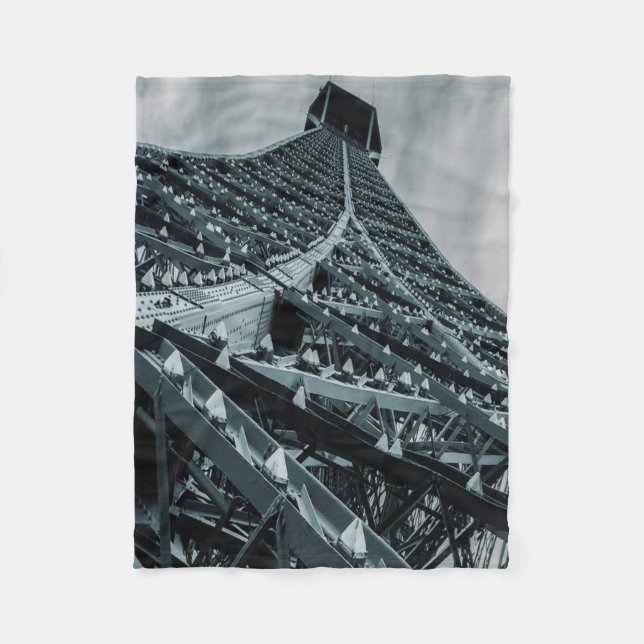 Eifelturm Paris Steel und Himmel Fleecedecke (Vorderseite)