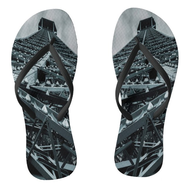 Eifelturm Paris Steel und Himmelsocken Flip Flops (Fußbett)